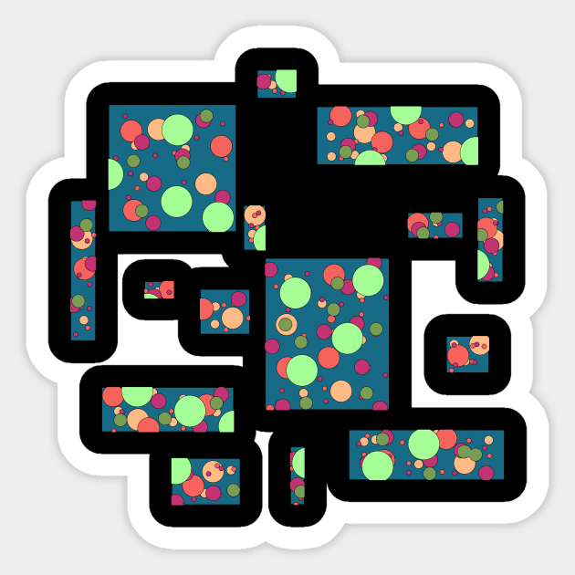 Abstract square pattern Sticker by Mushcan